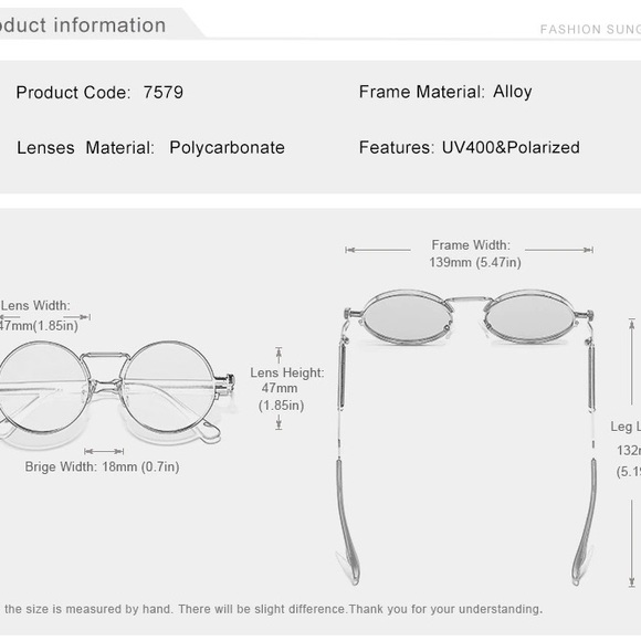KINGSEVEN Gothic Steampunk Polarized Designer Vintage Round Metal Frame Glasses - Picture 4 of 5